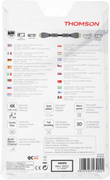 Кабель аудио-видео Thomson High Speed,  HDMI (m) -  HDMI (m),  3м, GOLD,  ф/фильтр,  черный [00132107]