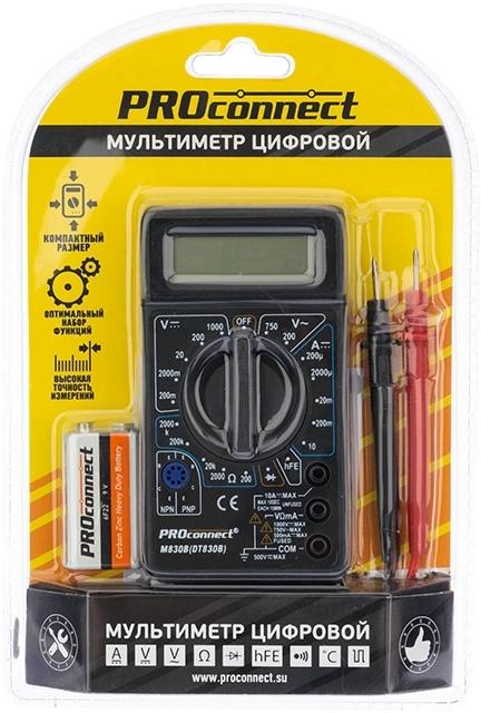 Мультиметр цифровой PROCONNECT M830B DT830B, ручной [13-3011]