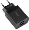 Сетевое зарядное устройство Buro BUWE1, 2xUSB-A, 10.5Вт, 2.1A, черный [buwe10s200bk]