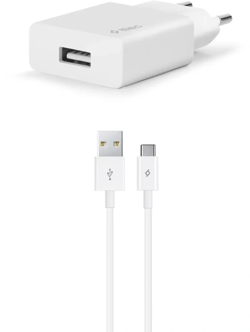 Сетевое зарядное устройство TTEC SmartCharger Travel Charger 2.1A Type-C Cable - White 2SCS20CB