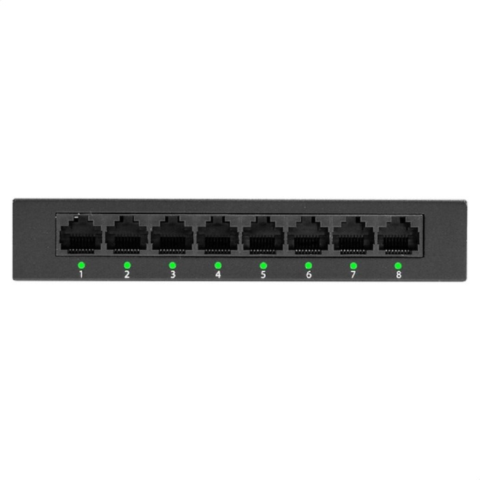 Exegate EX298690RUS Коммутатор неуправляемый ExeGate EDES-1008D 8-портовый UTP 10/100Mbps, металлический корпус, с функцией энергосбережения EEE , настольный/настенный