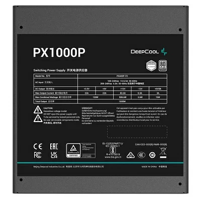 БП Deepcool 1000W PX1000P (R-PXA00P-FC0B-EU) (ATX 3.0, 1000W, Full Cable Management, PWM 120mm fan, Active PFC, 80+ PLATINUM, Gen5 PCIe) RET
