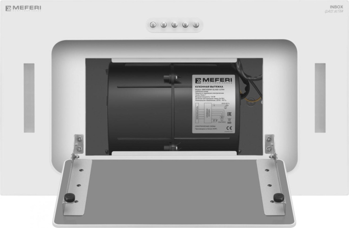Встраиваемая вытяжка MEFERI Ultra INBOX52WH Glass, управление кнопочное, белый [inbox52wh glass ultra]