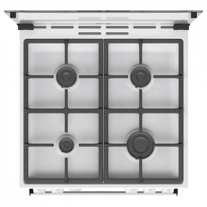 Плита Газовая Gorenje GG6A11WF белый стеклянная крышка реш.чугун