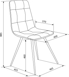 Стул для дома Бюрократ CH-K1 т.серый Holland 18 металл черный на ножках CH-K1_1/HL18
