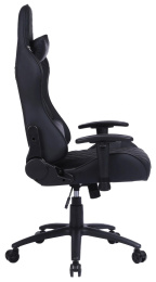Кресло игровое Cactus CS-CHR-030BL, экокожа, до 120кг, регулируемые 2D подлокотники,  черный