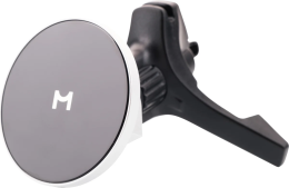 Автомобильный комплект Magssory Disc KIT002 Серебристый KIT002s для Samsung и Apple, с магнитами, 5V/2А, 9V/1.67А; 12V/2А, 15Вт, Qi, состав набора: магнитный держатель, прикуриватель 2xType-C , кабель Type-C, крепление тринога, крепление крокодил