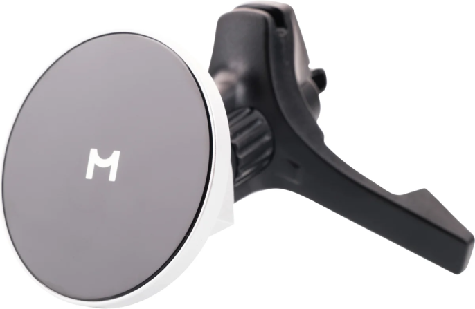 Автомобильный комплект Magssory Disc KIT002 Серебристый KIT002s для Samsung и Apple, с магнитами, 5V/2А, 9V/1.67А; 12V/2А, 15Вт, Qi, состав набора: магнитный держатель, прикуриватель 2xType-C , кабель Type-C, крепление тринога, крепление крокодил