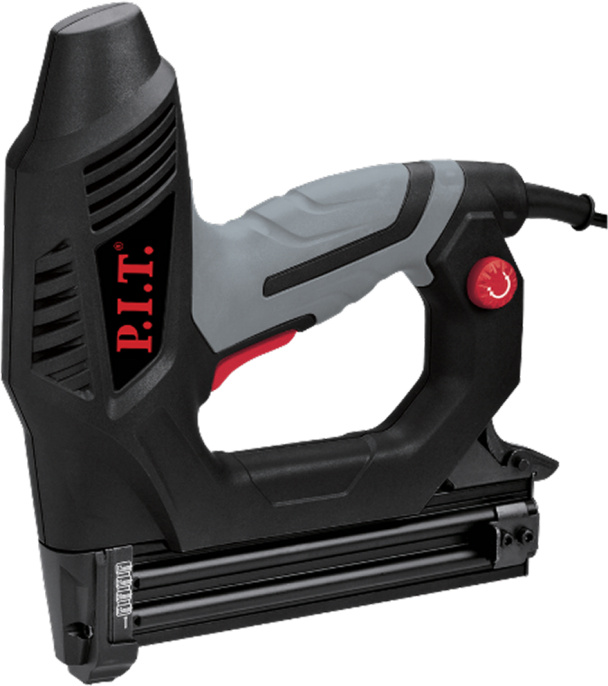 Степлер P.I.T PST6001-C длина скоб:15-25 мм, длина гвоздей: 15-32 мм, вместимость магазина: 100 шт, скорость работы: 20 шт/мин, тип скоб: 18Ga, тип гвоздей: 18Ga, питание: сеть 220 В, 50 Гц, потребляемая мощность: 45 Вт