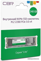 CBR SSD-240GB-M.2-LT22, Внутренний SSD-накопитель, серия "Lite", 240 GB, M.2 2280, PCIe 3.0 x4, NVMe 1.3, SM2263XT, 3D TLC NAND, R/W speed up to 2000/1300 MB/s, TBW TB 120