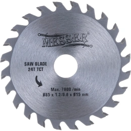 Диск ТСТ по дереву 85x15x1.2x0.8 мм, 24Т для циркулярной мини-пилы М200 MESSER 10-40-851