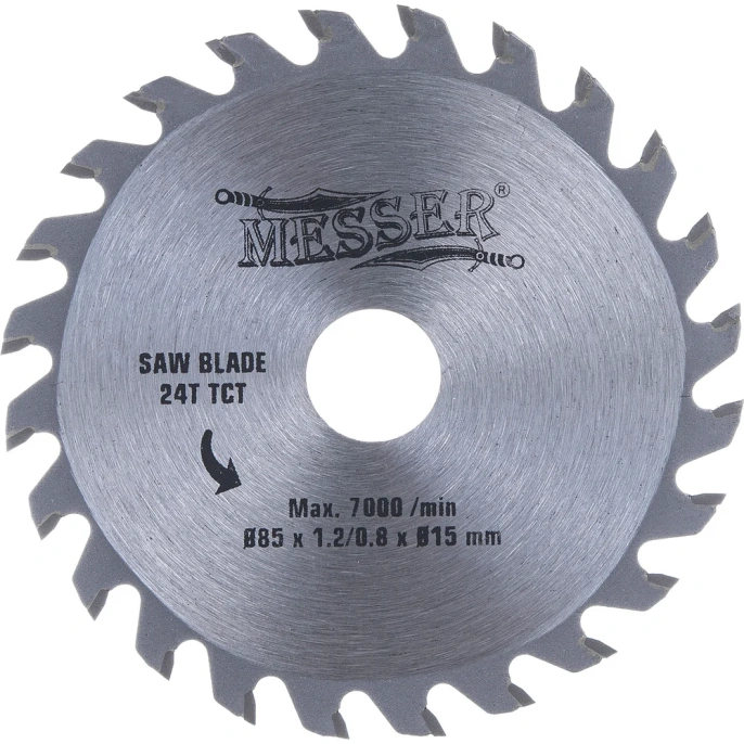Диск ТСТ по дереву 85x15x1.2x0.8 мм, 24Т для циркулярной мини-пилы М200 MESSER 10-40-851