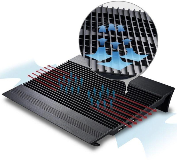Подставка для ноутбука DeepCool N8, 17", 380х278х55 мм, 3хUSB, вентиляторы 2 х 140 мм, 1244г, черный [dp-n24n-n8bk]