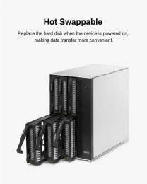 Внешний корпус для жёстких дисков TerraMaster D6-320 DAS tower/JBOD,Single Disk/up to 6 SATA 3,5' or 2,5' /1xUSB3.2 Type-C gen2/1xPS/1YW