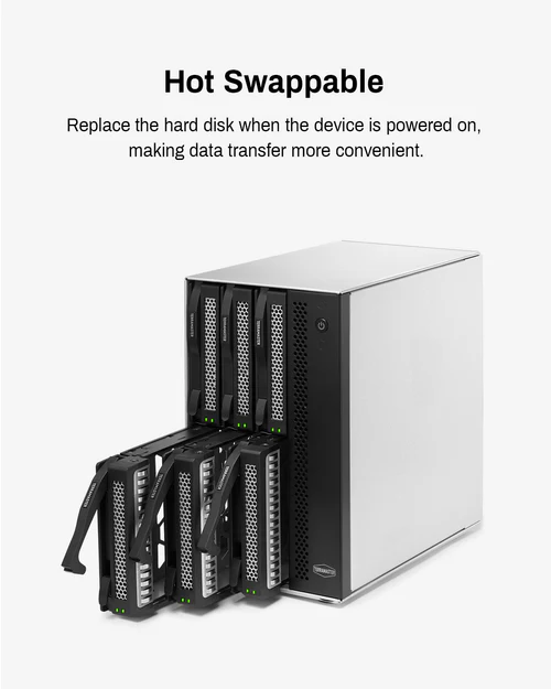 Внешний корпус для жёстких дисков TerraMaster D6-320 DAS tower/JBOD,Single Disk/up to 6 SATA 3,5' or 2,5' /1xUSB3.2 Type-C gen2/1xPS/1YW