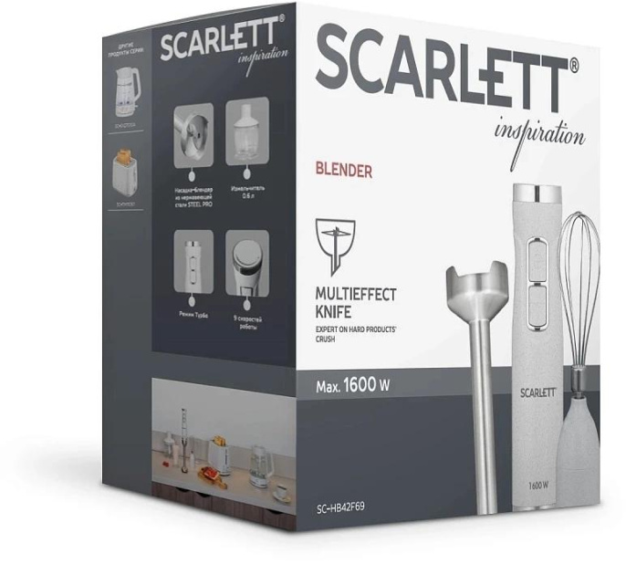 Блендер погружной Scarlett SC-HB42F69 1600Вт белый