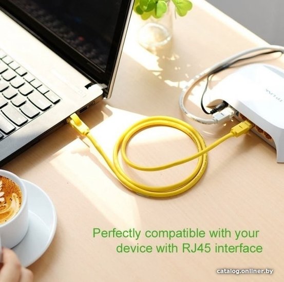 Кабель сетевой UGREEN NW103 11231 Cat 5e UTP Ethernet Cable. Длина: 2м. Цвет: желтый