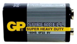 9V Батарейка GP Supercell 1604S 6F22,  1 шт.