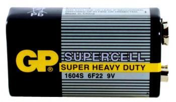 9V Батарейка GP Supercell 1604S 6F22,  1 шт.