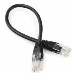 Патч-корд PREMIER PP12-0.25M/BK литой molded , UTP, кат.5E, 0.25м, 4 пары, 26AWG, алюминий омедненный, многожильный, черный
