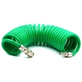 Шланг пневматический полиуретановый спиральный (5 м, 8х12 мм, быстросъем Rapid M+F сталь, 10-16 бар, зеленый) HQ-mech HQ-AH05-512GREEN УТ000002503