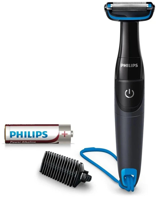 Триммер Philips Series 1000 BG1024/16 черный/голубой (насадок в компл:1шт)