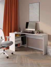 Стол компьютерный Сокол СПм-25 Л, ЛДСП, белый