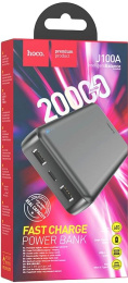 Мобильный аккумулятор Hoco J100A 20000mAh 2.1A 2xUSB-A черный 28547230