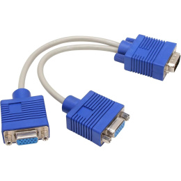 Кабель разветвитель 1xVGA 15 male - 2xVGA 15 male VCOM VVG6530-0.2M 0.2м