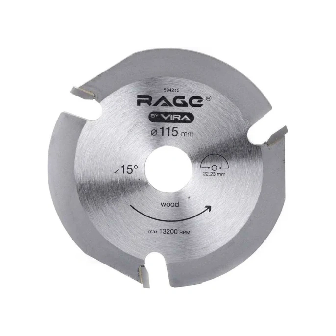Диск пильный по дереву (115х22.2 мм) для УШМ RAGE by VIRA 594215