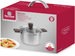 Кастрюля 3.4л Rondell Stripes RDS-1280,  нержавеющая сталь, с крышкой