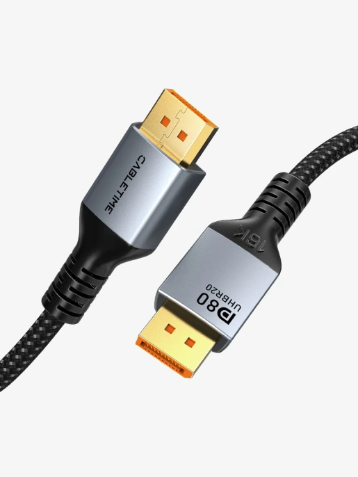 Кабель CABLETIME CD13L (CT-DP16K-AG2) 2 м, DisplayPort 2.1 16K@60Hz 8K@120Hz 4K@240Hz 80Гбит/с