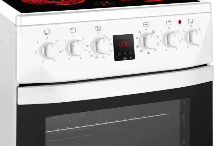 Электрическая плита WEISSGAUFF WES 2V16 WE Premium Line,  стеклокерамика,  электрическая,  без крышки,  белый [432832]