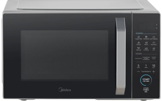 Микроволновая печь Midea EM825P2ET-S, 800Вт, 25л, серебристый