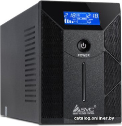 Источник бесперебойного питания SVC W-600 600ВА/360Вт, Вых.разъёмы: 2 розетки Schuko, LCD-дисплей, Напольный, Чистая синусоида.