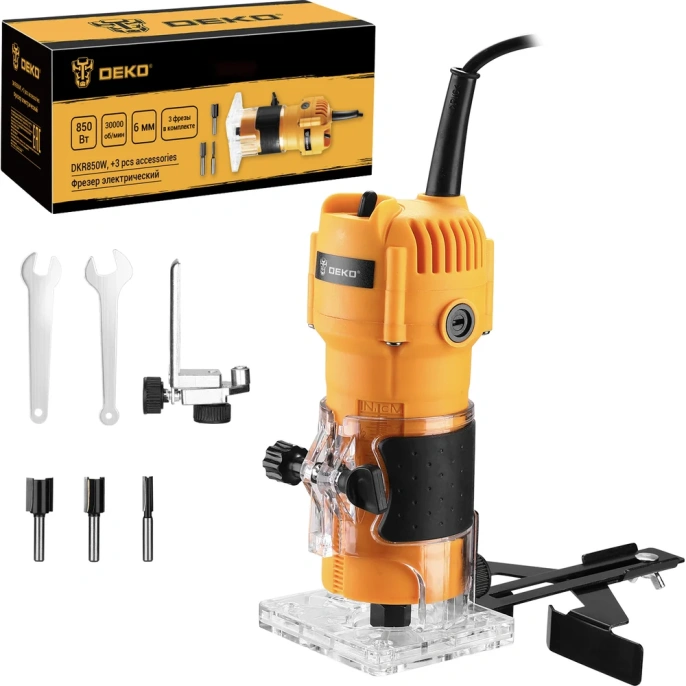 Фрезер электрический DEKO DKR850W + набор фрез 3 шт 083-1097