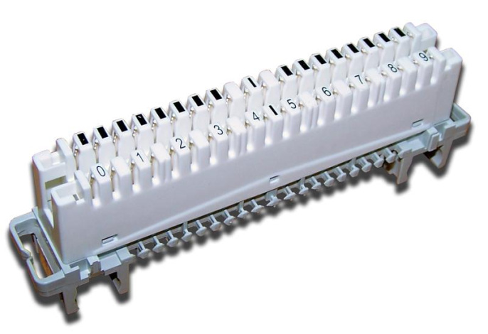Плинт Lanmaster (TWT-LSA10P-DIS-09) 10 пар LSA-PROFIL размык. ABS пластик белый
