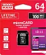 Карта памяти MicroSDHC 64Gb M1AA-0640R12 Goodram class 10 UHS I + adapter