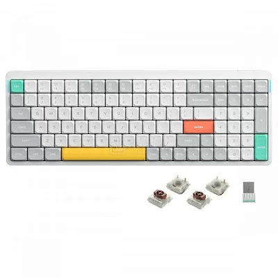 Клавиатура беспроводная механическая Nuphy AIR96 V2, low profile gateron 2.0, Brown Switch, Bluetooth, RGB подсветка, 4000мАч, Белый AIR96v2-IW-3