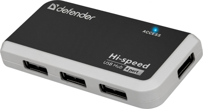 Хаб (разветвитель) Defender Quadro Infix, черный [83504]