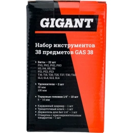 Набор инструментов Gigant 38 предметов, Сталь Cr-V GAS 38