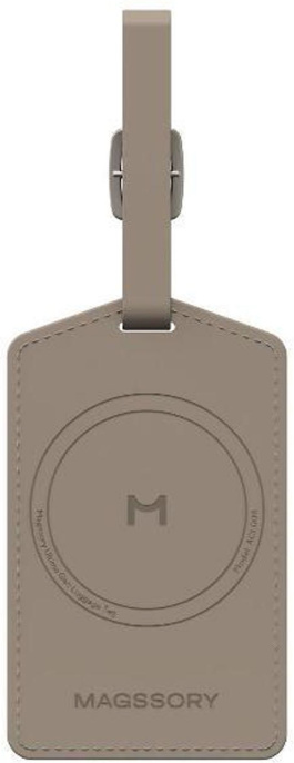 Багажная бирка Magssory Ultima Geo ACL004 Latte (ACL004l) (встроенная геометка Apple Find My, встроенный аккумулятор с беспроводной зарядкой, 4 месяца без подзарядки, материал: экокожа, микрофибра)
