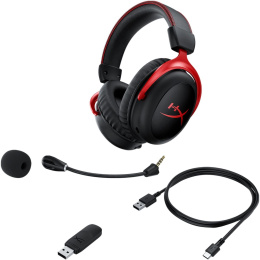 Гарнитура игровая HYPERX Cloud II CL002 , для компьютера, мониторные, радио, черный / красный [4p5k4aa]