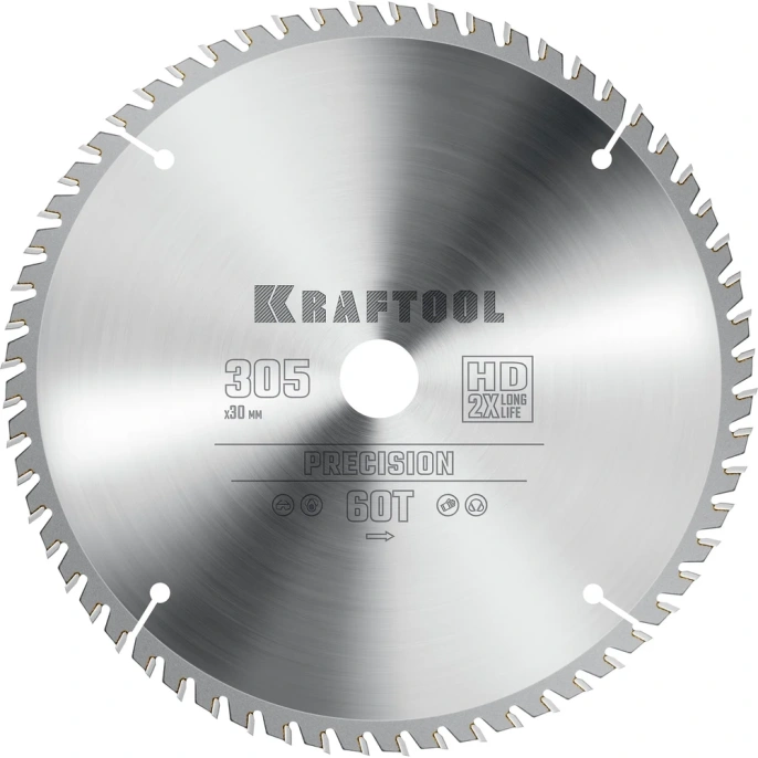 Диск пильный по дереву KRAFTOOL Precission 305x30 мм, 60Т 36952-305-30