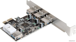 Контроллер ExeGate EXE-367 (PCI-E x1 v2.0, 3*USB3.0 ext. + 1*USB3.0 int., разъем доп.питания, VIA Labs Chipset VL805) EX283720RUS