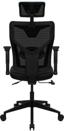 Кресло игровое Aerocool Guardian, экокожа/сетка, до 150кг, мультиблок, регулируемые 2D подлокотники,  черный/голубой