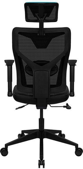 Кресло игровое Aerocool Guardian, экокожа/сетка, до 150кг, мультиблок, регулируемые 2D подлокотники,  черный/голубой