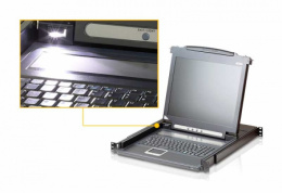 KVM консоль ATEN 17" Single Rail LCD Console PS/2-USB, VGA CL1000M-ATA-RG