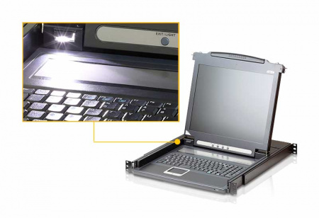 KVM консоль ATEN 17" Single Rail LCD Console PS/2-USB, VGA CL1000M-ATA-RG