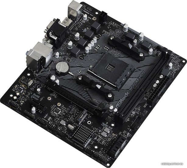 Материнская плата ASRock B550M-HDV Soc-AM4 B550 PCI-Ex16 PCI-Ex1 M.2 1GbE LAN RAID 0/1/10 2xDDR4 4733+MHz VGA+DVI-D+HDMI mATX RTL